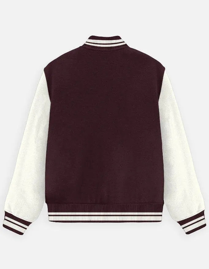 Varsity Letterman Jacket for Men – Wool Bomber with Chenille R Patch - Baklol Wear
