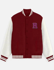 Varsity Letterman Jacket for Men – Wool Bomber with Chenille R Patch - Baklol Wear