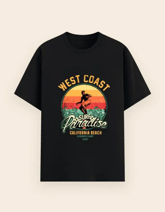 West Coast Surf Paradise T-Shirt – California Beach Summer Camp Graphic Tee Baklol Wear