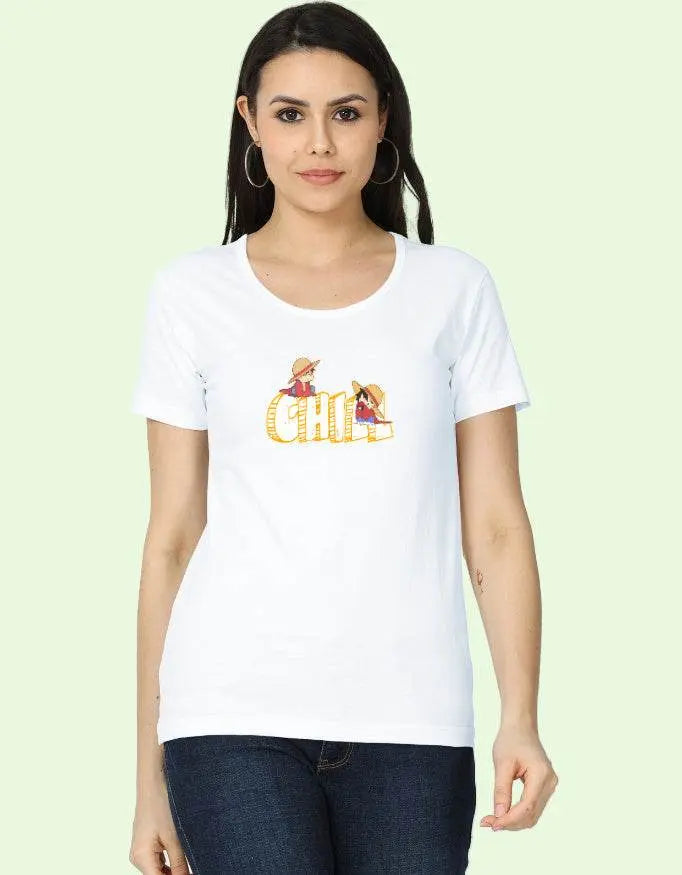 Women’s Chill Graphic T-Shirt with Summer Cartoon Print Baklol Wear