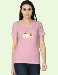 Women’s Chill Graphic T-Shirt with Summer Cartoon Print Baklol Wear