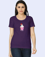 Women’s Graphic T-Shirt with Dripping Sleeve Heart Hand Design Baklol Wear