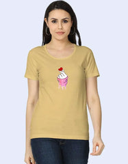 Women’s Graphic T-Shirt with Dripping Sleeve Heart Hand Design Baklol Wear