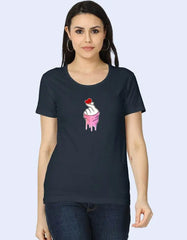 Women’s Graphic T-Shirt with Dripping Sleeve Heart Hand Design Baklol Wear