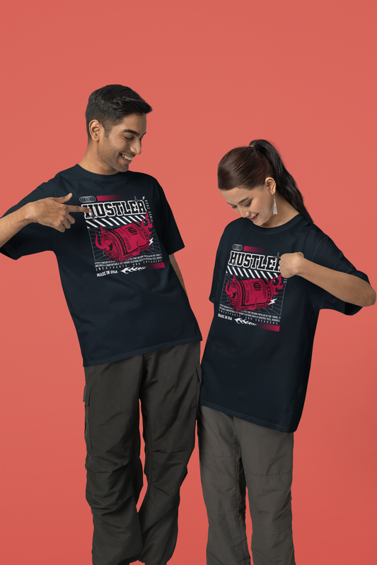 Hustler Oversized T-Shirt – Bold Money Flame Streetwear Graphic - Baklol Wear