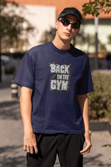"Back in the Gym" Motivational Oversized T-Shirt with Bold Front Print - Baklol Wear