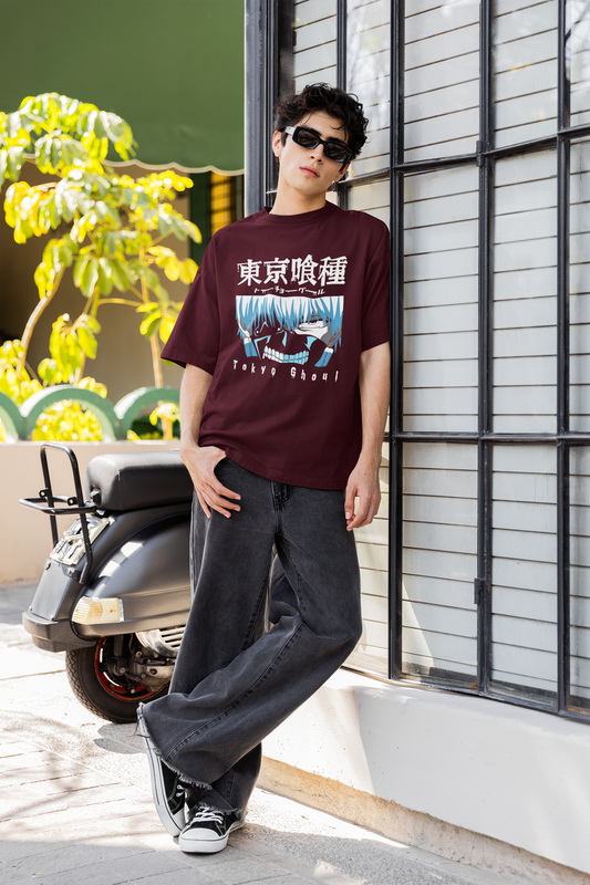 Tokyo Ghoul Oversized T-Shirt – Kaneki Masked Anime Streetwear