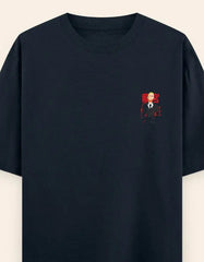 Anime Suit Character Back Print T-Shirt | Japanese Typography Oversized Tee - Baklol Wear
