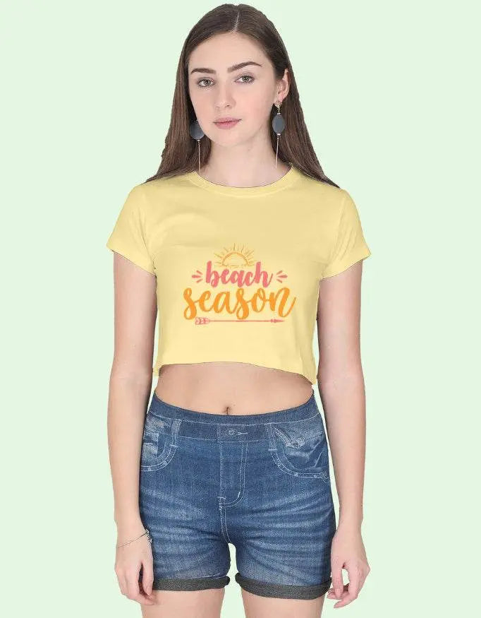 Beach Season Crop Top – Summer Graphic Tee for Girls & Women Baklol Wear