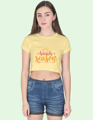 Beach Season Crop Top – Summer Graphic Tee for Girls & Women Baklol Wear