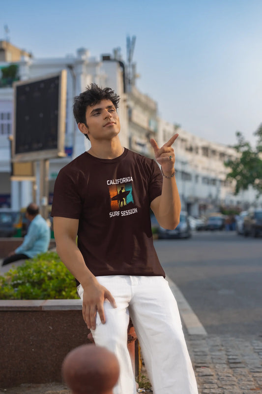 California Surf Session Premium T-Shirt | Vintage Surfing Graphic Tee Baklol Wear