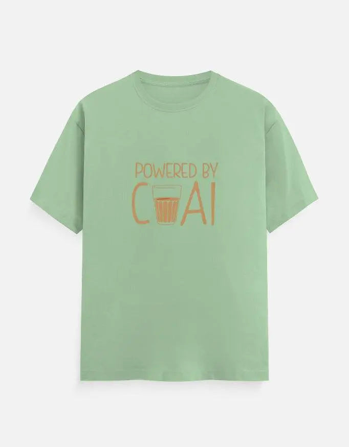 Powered By Chai - Half Sleeves Tshirt - Baklol Wear