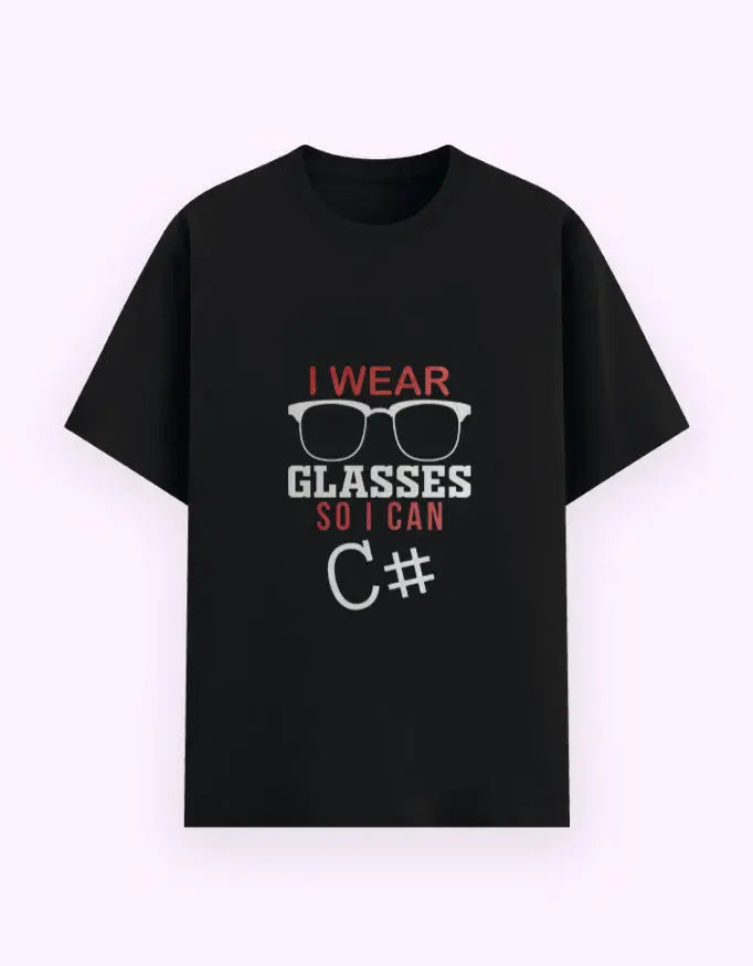 Funny "I Wear Glasses So I Can C#" T-Shirt – Programmer & Developer Geek Tee Baklol Wear