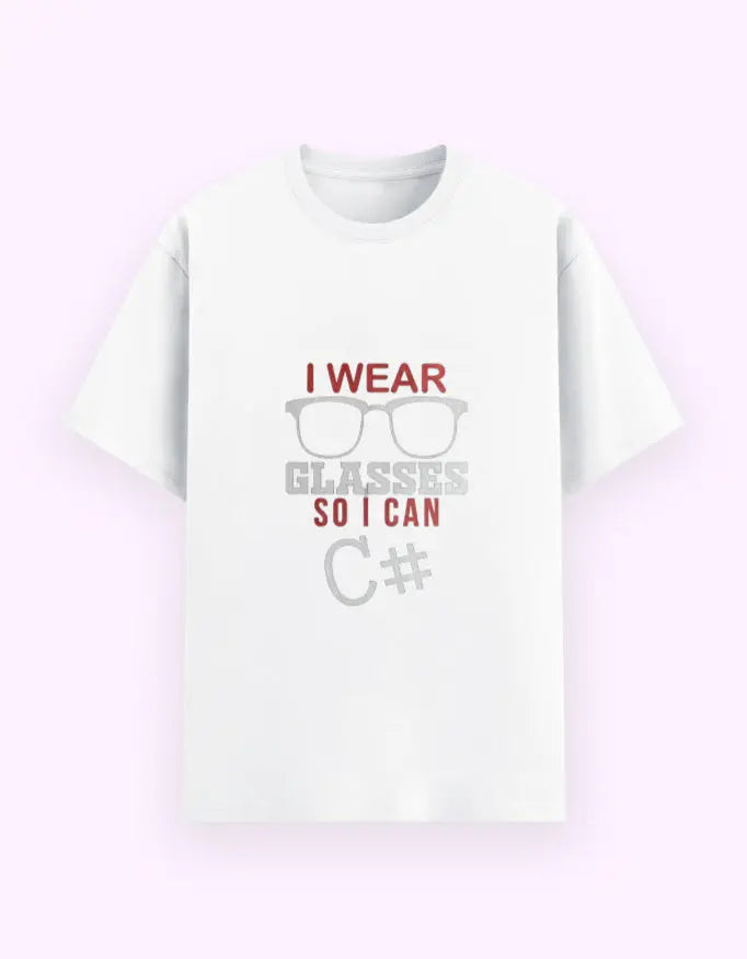 Funny "I Wear Glasses So I Can C#" T-Shirt – Programmer & Developer Geek Tee Baklol Wear