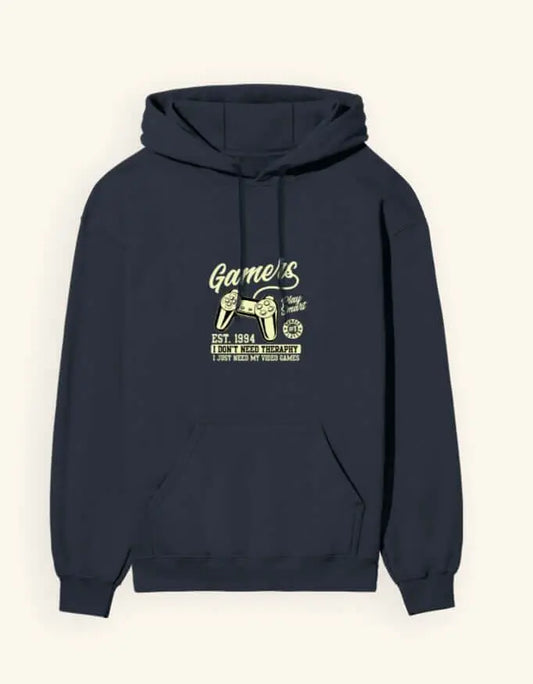 Gamer’s Motto Unisex Hoodie – Retro Video Game Controller Graphic Sweatshirt for Gamers Baklol Wear