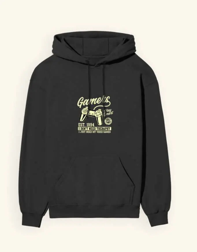 Gamer’s Motto Unisex Hoodie – Retro Video Game Controller Graphic Sweatshirt for Gamers Baklol Wear