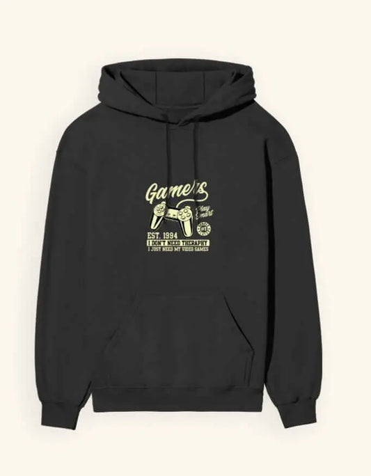 Gamer’s Motto Unisex Hoodie – Retro Video Game Controller Graphic Sweatshirt for Gamers Baklol Wear