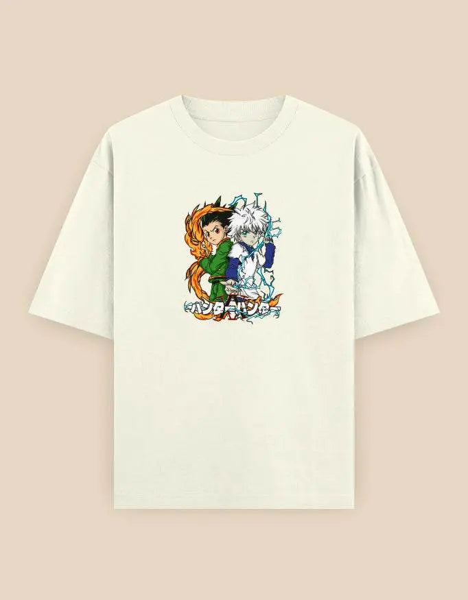 Hunter x Hunter Oversized T-Shirt | Anime Duo Chibi Graphic Manga Tee Baklol Wear