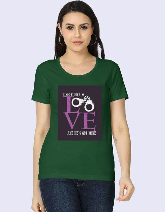 I Got His Love – Red Couple Statement T-Shirt for Women | Baklolwear Baklol Wear