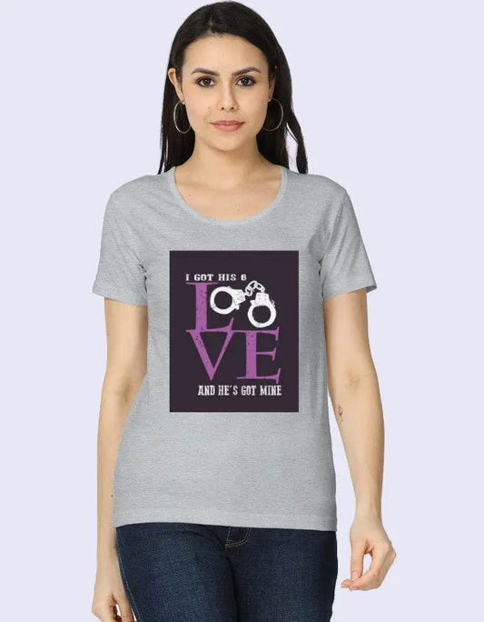 I Got His Love – Red Couple Statement T-Shirt for Women | Baklolwear Baklol Wear