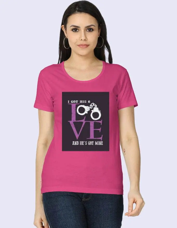 I Got His Love – Red Couple Statement T-Shirt for Women | Baklolwear Baklol Wear