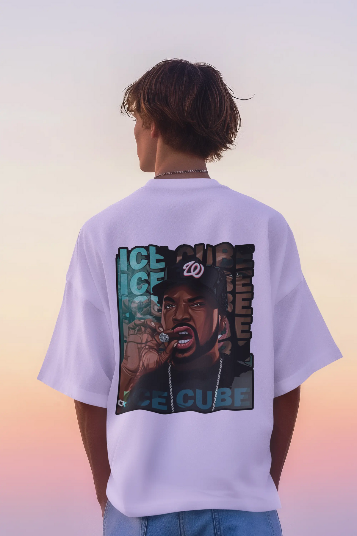 Ice Cube Oversized Graphic T-Shirt – Iconic Rap Legend Streetwear Baklol Wear