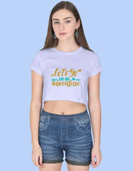 Let’s Go On An Adventure Crop Top – Motivational Graphic Tee for Women & Girls Baklol Wear