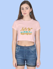 Let’s Go On An Adventure Crop Top – Motivational Graphic Tee for Women & Girls Baklol Wear