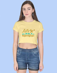 Let’s Go On An Adventure Crop Top – Motivational Graphic Tee for Women & Girls Baklol Wear