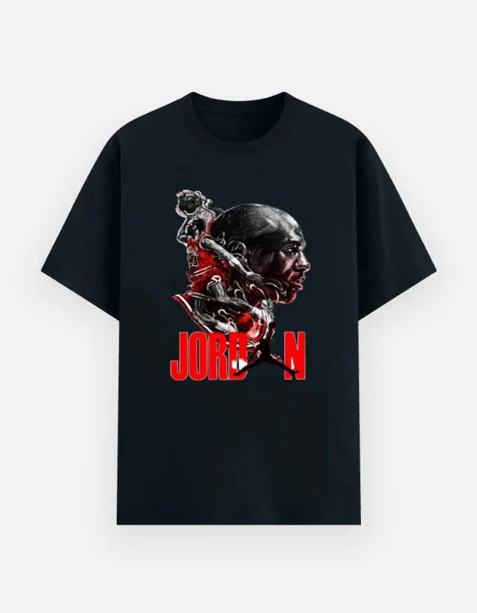 Men's Jordan Basketball Graphic T-Shirt – Athletic Streetwear, Air Dunk Print, Crew Neck Tee Baklol Wear