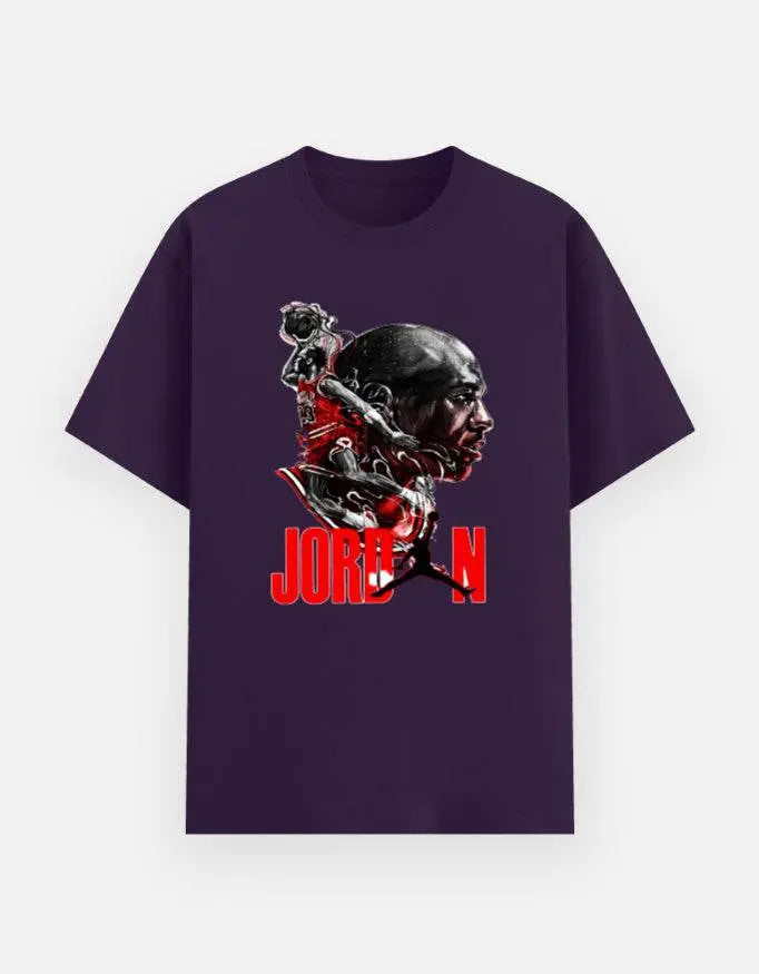 Men's Jordan Basketball Graphic T-Shirt – Athletic Streetwear, Air Dunk Print, Crew Neck Tee Baklol Wear