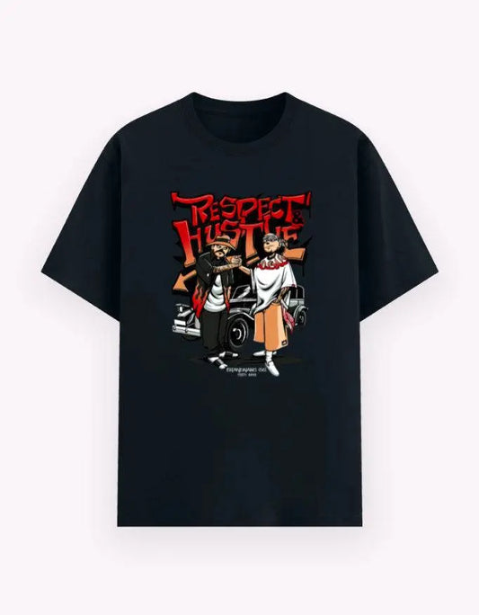 Men's Respect & Hustle Graphic T-Shirt – Urban Street Style Motivational Tee Baklol Wear