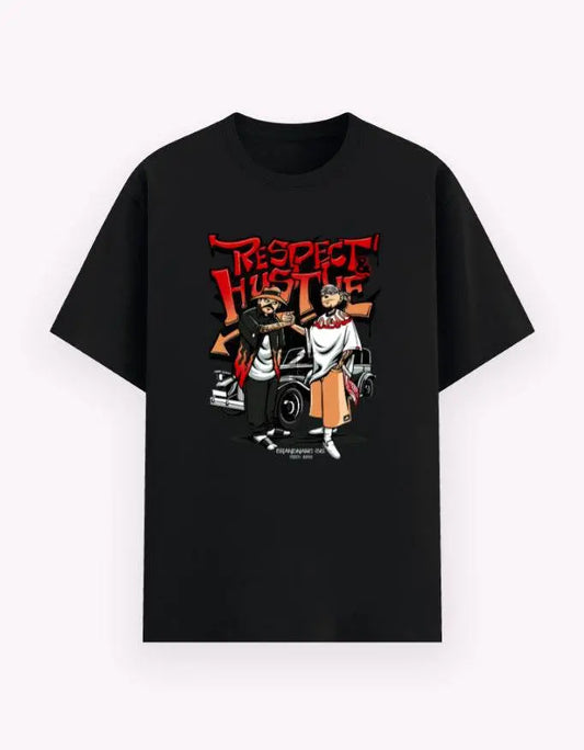 Men's Respect & Hustle Graphic T-Shirt – Urban Street Style Motivational Tee Baklol Wear