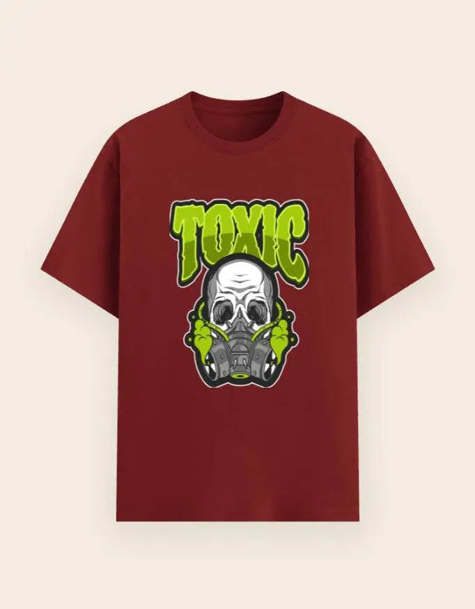 Men's Toxic Skull Graphic Tee – Edgy Gas Mask Print, Urban Streetwear, Crew Neck T-Shirt Baklol Wear