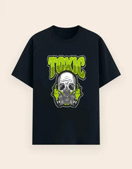 Men's Toxic Skull Graphic Tee – Edgy Gas Mask Print, Urban Streetwear, Crew Neck T-Shirt Baklol Wear