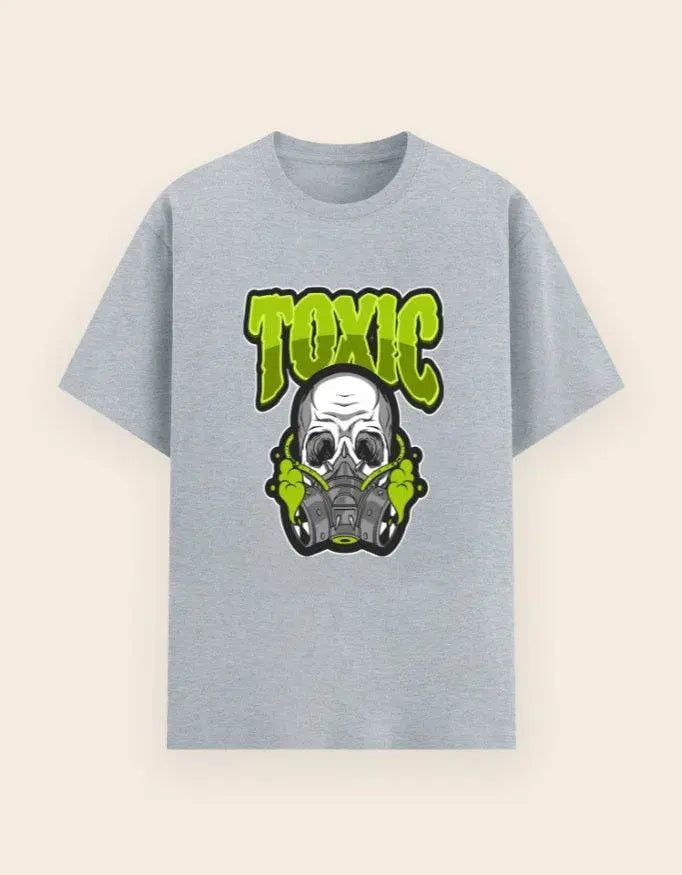 Men's Toxic Skull Graphic Tee – Edgy Gas Mask Print, Urban Streetwear, Crew Neck T-Shirt Baklol Wear