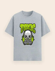 Men's Toxic Skull Graphic Tee – Edgy Gas Mask Print, Urban Streetwear, Crew Neck T-Shirt Baklol Wear