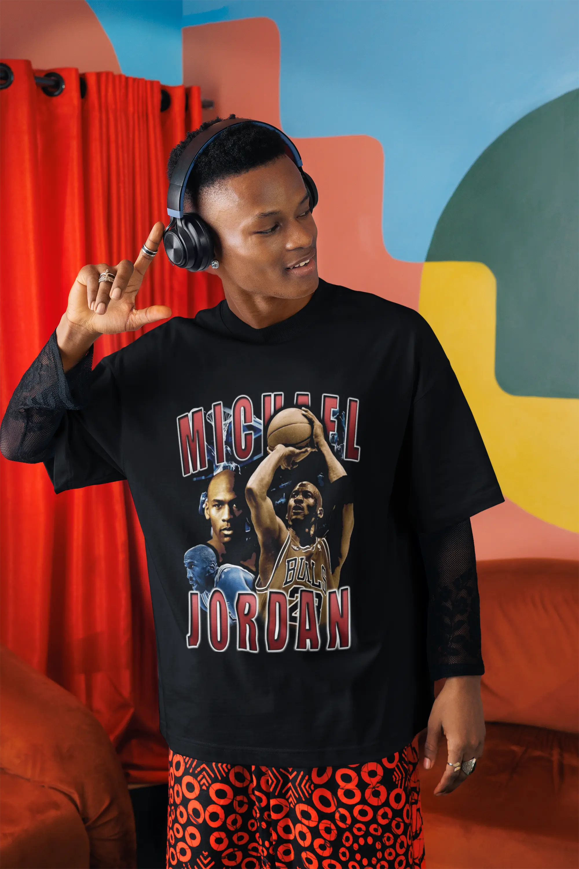 Michael Jordan Graphic Oversized Classic T-Shirt Baklol Wear