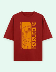 Naruto Anime Oversized T-Shirt | Bold Orange Ninja Graphic Manga Tee Baklol Wear