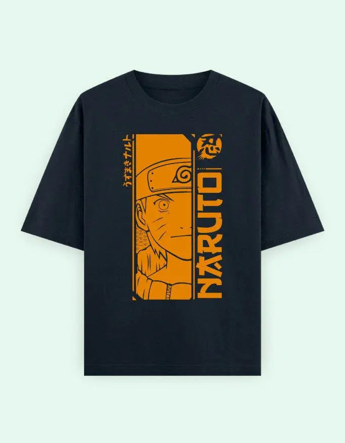 Naruto Anime Oversized T-Shirt | Bold Orange Ninja Graphic Manga Tee Baklol Wear
