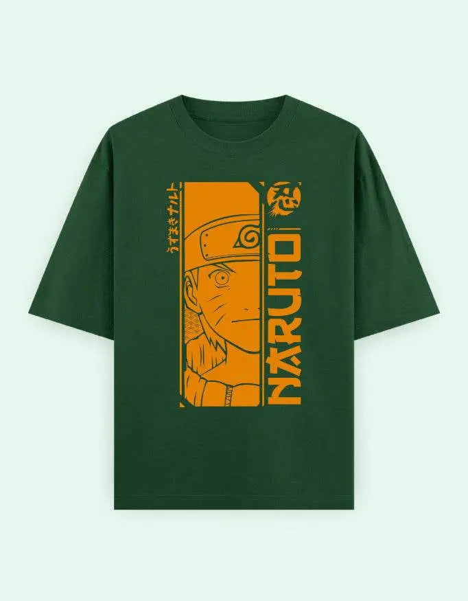 Naruto Anime Oversized T-Shirt | Bold Orange Ninja Graphic Manga Tee Baklol Wear