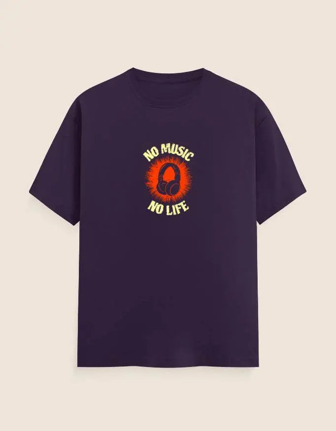 No Music No Life Premium T-Shirt | Headphone Graphic Tee for Music Lovers Baklol Wear