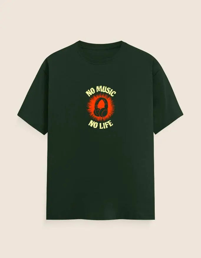 No Music No Life Premium T-Shirt | Headphone Graphic Tee for Music Lovers Baklol Wear