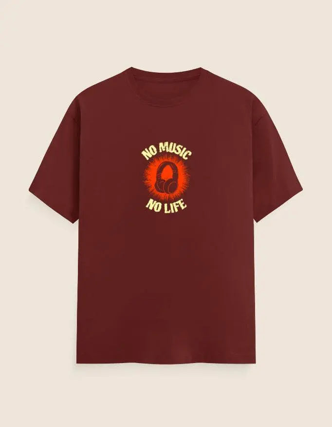 No Music No Life Premium T-Shirt | Headphone Graphic Tee for Music Lovers Baklol Wear
