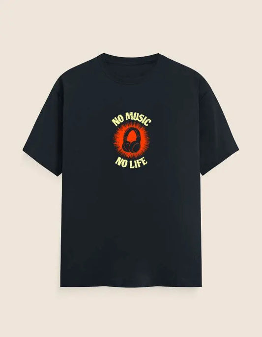 No Music No Life Premium T-Shirt | Headphone Graphic Tee for Music Lovers Baklol Wear