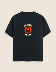 No Music No Life Premium T-Shirt | Headphone Graphic Tee for Music Lovers Baklol Wear