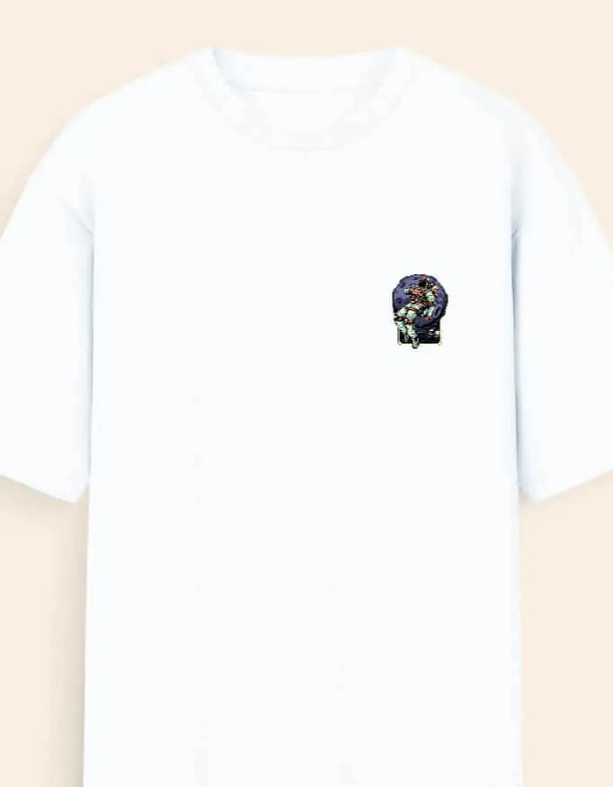 Oversized Moon Astronaut Back Print T-Shirt – Space Explorer Graphic Tee for Men & Women Baklol Wear