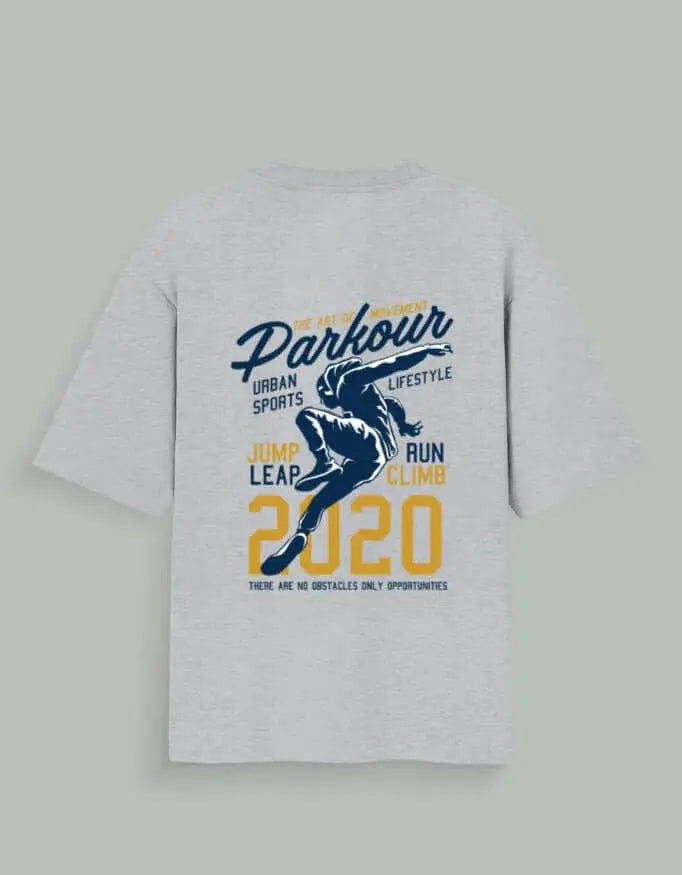 Oversized Parkour Back Print T-Shirt – Urban Movement Graphic Tee for Athletes & Streetwear Fans Baklol Wear