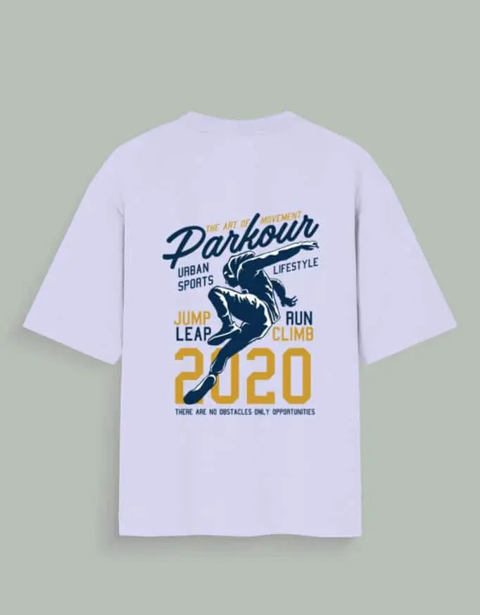 Oversized Parkour Back Print T-Shirt – Urban Movement Graphic Tee for Athletes & Streetwear Fans Baklol Wear
