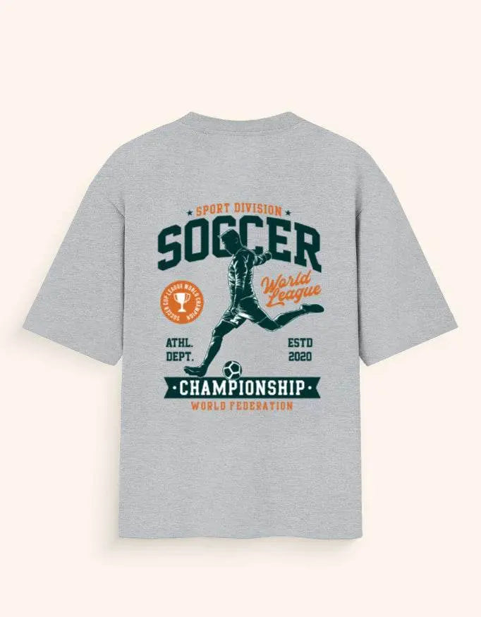 Soccer World League Championship Oversized T-Shirt – Relaxed Fit Athletic Sportswear for Fans & Players Baklol Wear